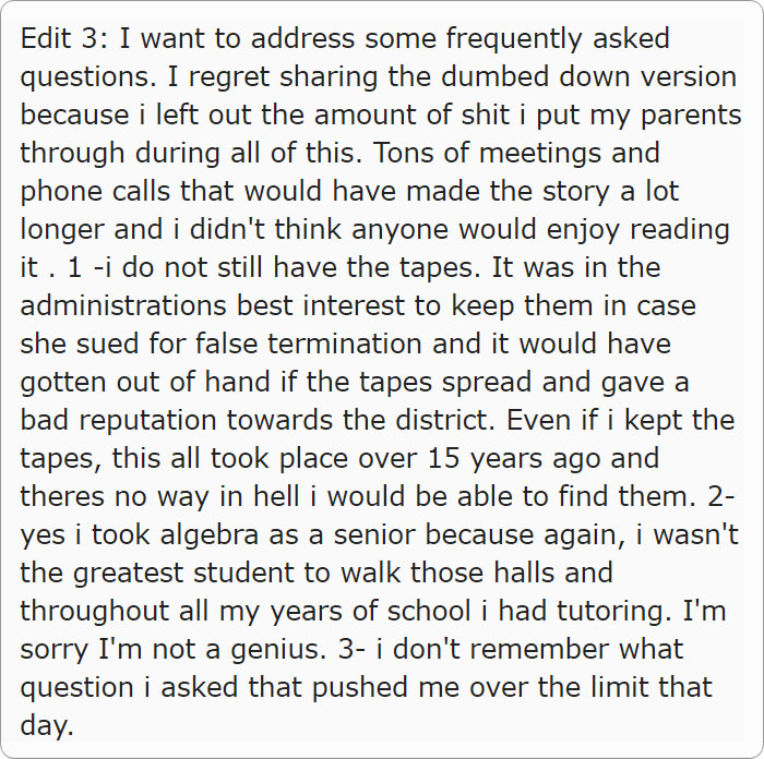 Teacher Keeps Insulting Her Students For 10 Years, So This Student Destroys Her Career Teacher Keeps Insulting Her Students For 10 Years, So This Student Destroys Her Career