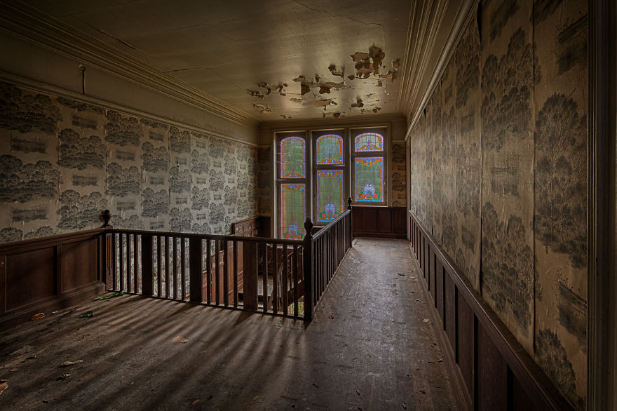 Not Only The Glass Is Stained In An Abandoned Mansion In Belgium Not Only The Glass Is Stained In An Abandoned Mansion In Belgium