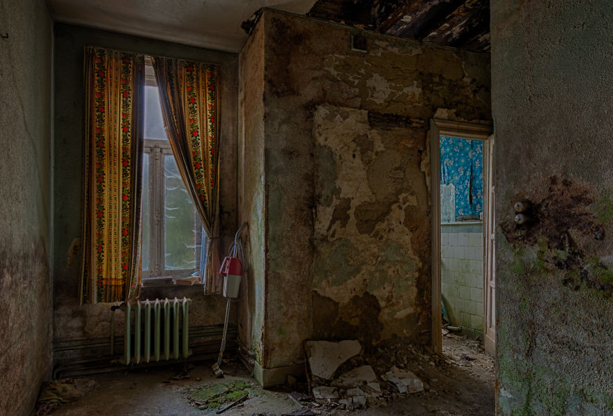 Not Only The Glass Is Stained In An Abandoned Mansion In Belgium Not Only The Glass Is Stained In An Abandoned Mansion In Belgium
