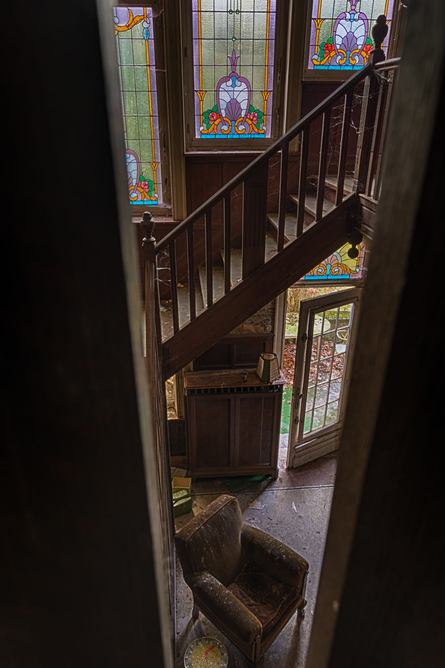 Not Only The Glass Is Stained In An Abandoned Mansion In Belgium Not Only The Glass Is Stained In An Abandoned Mansion In Belgium
