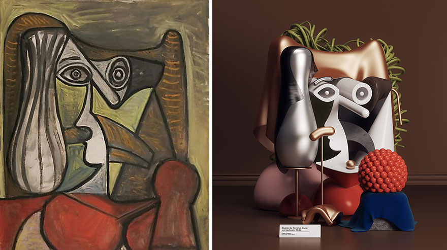 7 Pablo Picasso Paintings Recreated As 3D Sculptures