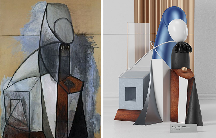 7 Pablo Picasso Paintings Recreated As 3D Sculptures