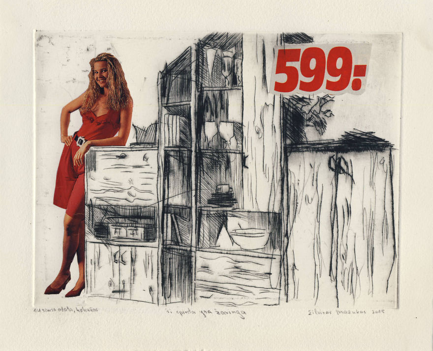 I Made Collage-Etching Prints Out Of 90’s Shopping Catalogues From Germany I Made Collage-Etching Prints Out Of 90’s Shopping Catalogues From Germany