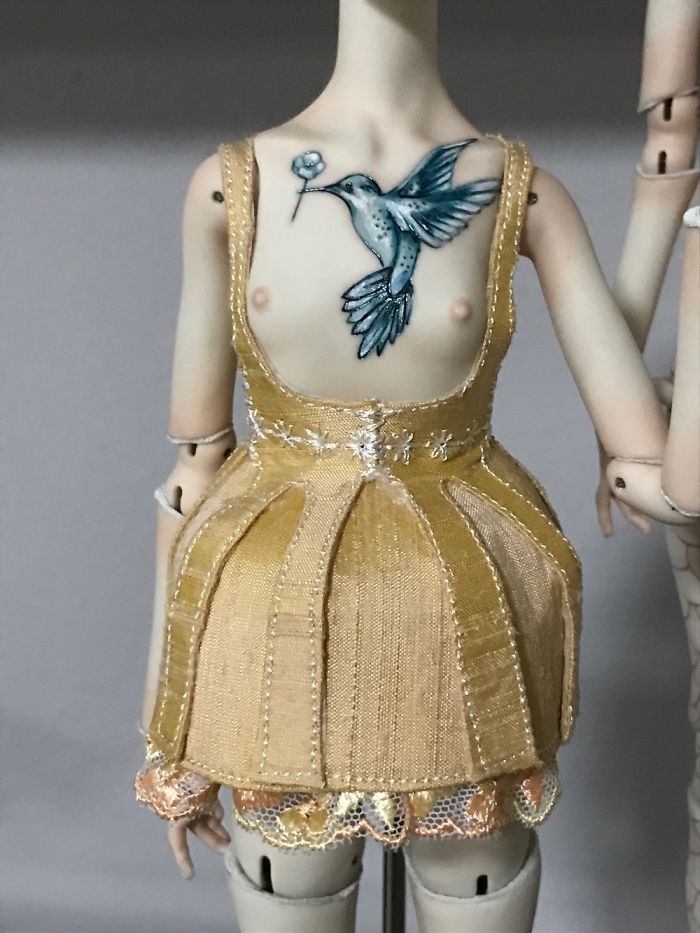 Impressive Engraved And Painted Tattoos On Small One Of A Kind Porcelain Dolls Impressive Engraved And Painted Tattoos On Small One Of A Kind Porcelain Dolls