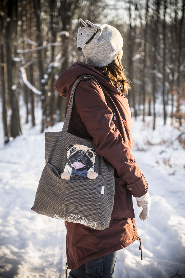 Forever Together: Hand-Painted Shoulder Bags With Animals In A Pocket