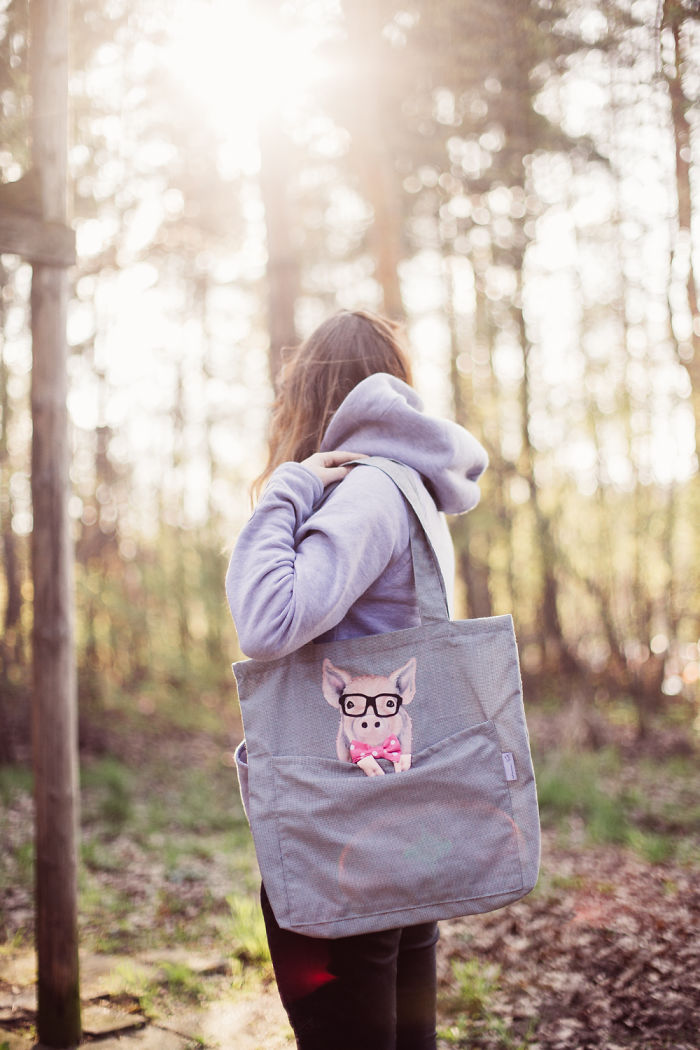 Forever Together: Hand-Painted Shoulder Bags With Animals In A Pocket