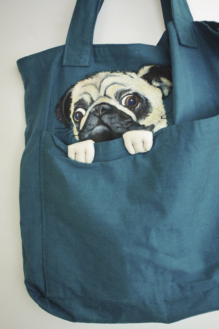 Forever Together: Hand-Painted Shoulder Bags With Animals In A Pocket