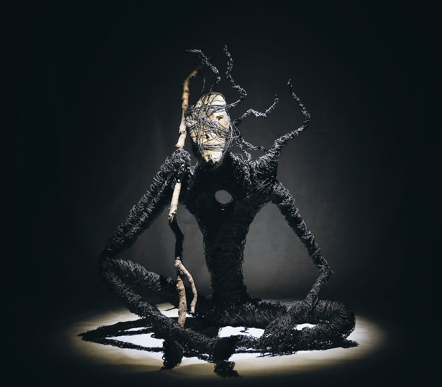 My Friend Creates Mystical Sculptures Using Wire, Rocks And Crystals
