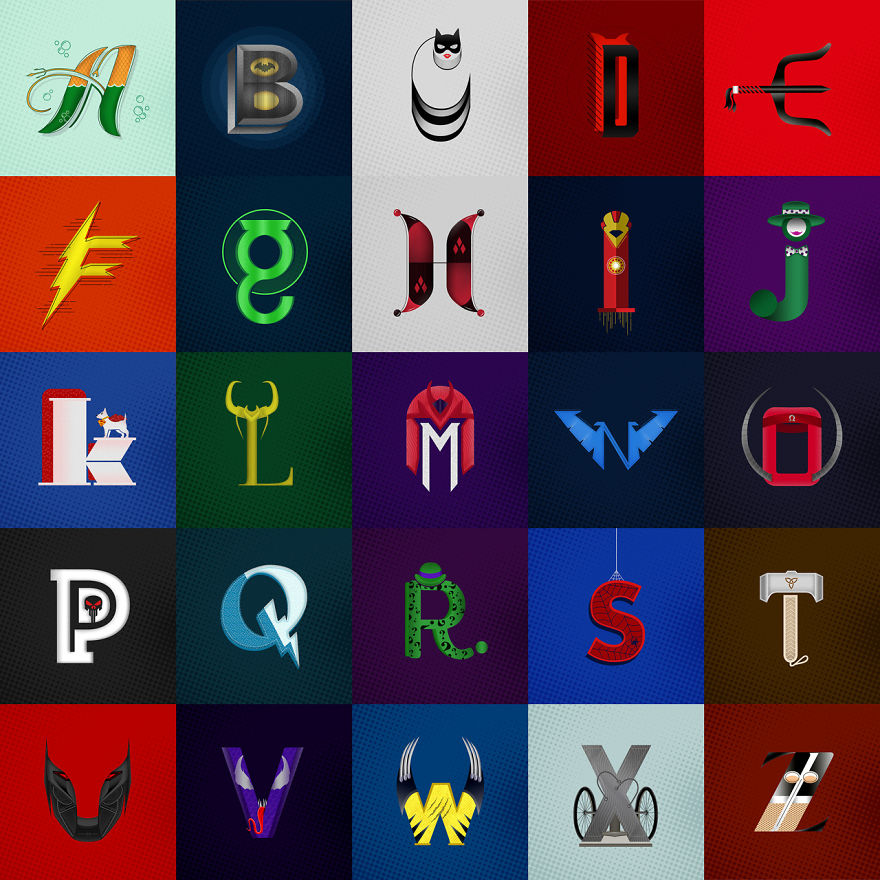 I Combined My Interest For Comics With My Love For Minimalist Illustrations In The Superheroes Alphabet Series I Combined My Interest For Comics With My Love For Minimalist Illustrations In The Superheroes Alphabet Series