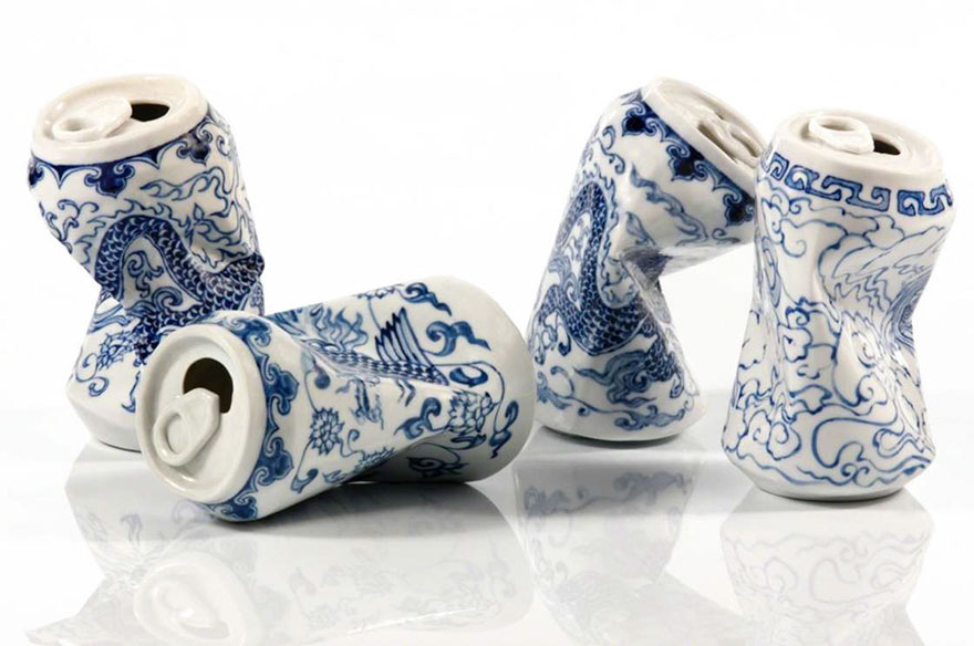 Smashed Can Sculptures Made In The Ancient Style Of Ming Dynasty Porcelain Smashed Can Sculptures Made In The Ancient Style Of Ming Dynasty Porcelain