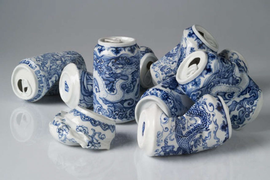 Smashed Can Sculptures Made In The Ancient Style Of Ming Dynasty Porcelain Smashed Can Sculptures Made In The Ancient Style Of Ming Dynasty Porcelain