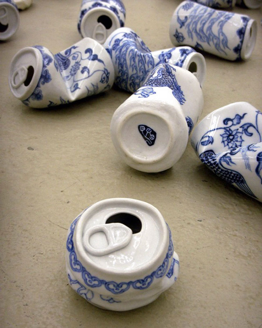 Smashed Can Sculptures Made In The Ancient Style Of Ming Dynasty Porcelain Smashed Can Sculptures Made In The Ancient Style Of Ming Dynasty Porcelain