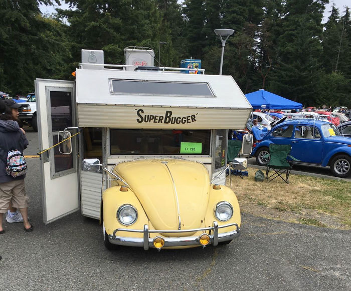 Rare 1970s Volkswagen Beetles Converted Into Mobile Homes, A.K.A. “Bug Campers” Rare 1970s Volkswagen Beetles Converted Into Mobile Homes, A.K.A. “Bug Campers”