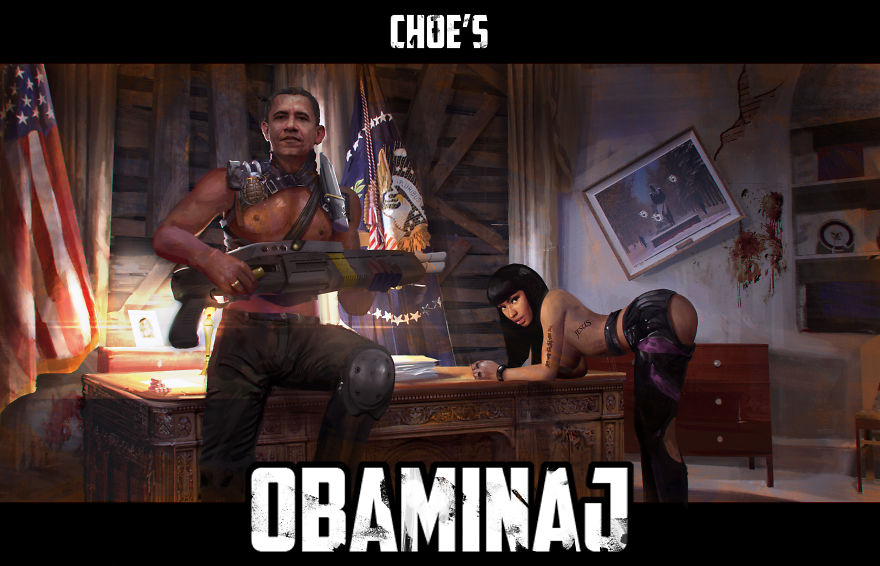 After The Trumpocalypse, Obama And Nicki Join Together To Save The World. Obaminaj. An Art Series After The Trumpocalypse, Obama And Nicki Join Together To Save The World. Obaminaj. An Art Series