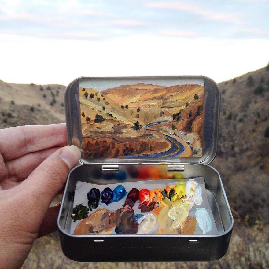 Travel Around The USA With These Tiny Landscapes In Mint Tins Travel Around The USA With These Tiny Landscapes In Mint Tins