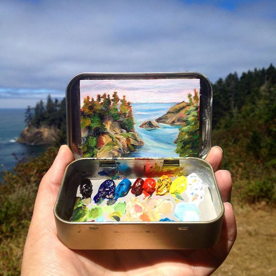Travel Around The USA With These Tiny Landscapes In Mint Tins Travel Around The USA With These Tiny Landscapes In Mint Tins