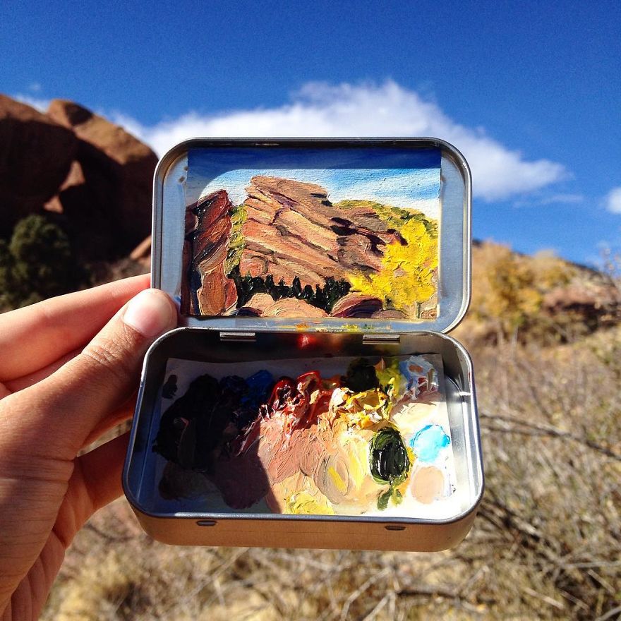 Travel Around The USA With These Tiny Landscapes In Mint Tins Travel Around The USA With These Tiny Landscapes In Mint Tins