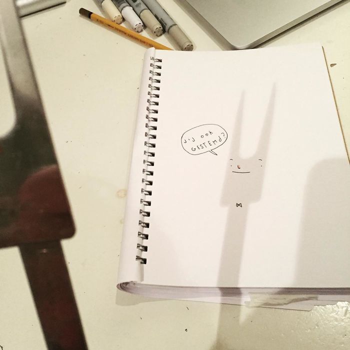 I Use Shadows Of Everyday Objects To Create Cute Doodles I Use Shadows Of Everyday Objects To Create Cute Doodles