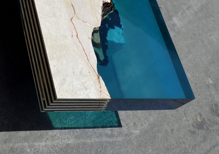 Aquatic Coffee Tables That I Make By Merging Natural Stone And Resin Aquatic Coffee Tables That I Make By Merging Natural Stone And Resin