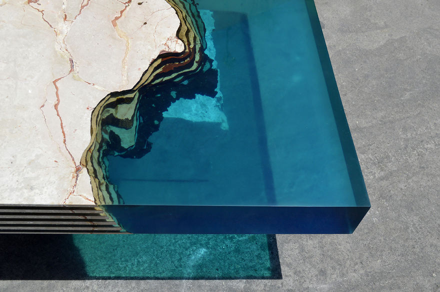 Aquatic Coffee Tables That I Make By Merging Natural Stone And Resin Aquatic Coffee Tables That I Make By Merging Natural Stone And Resin