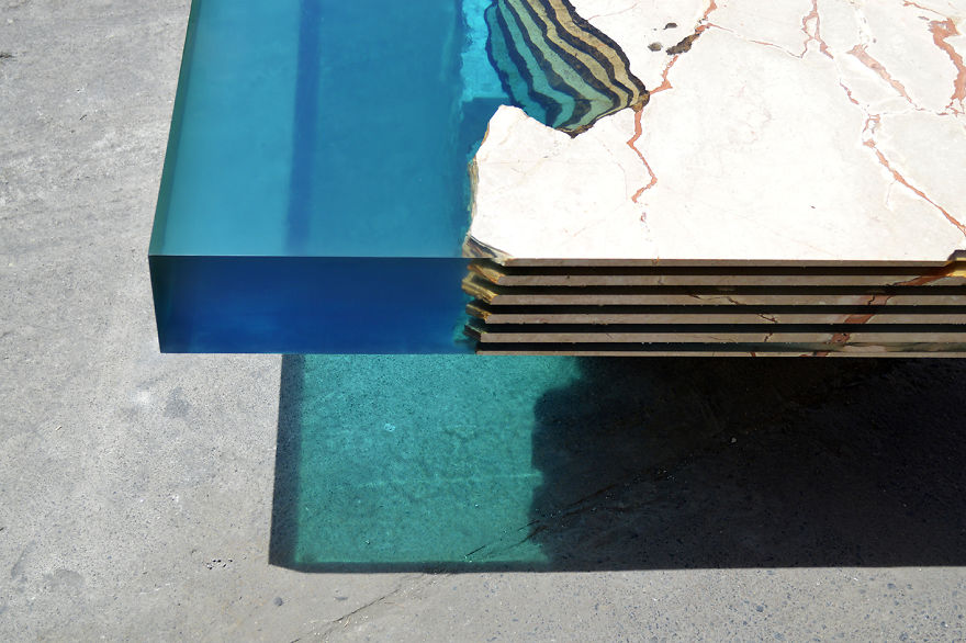 Aquatic Coffee Tables That I Make By Merging Natural Stone And Resin Aquatic Coffee Tables That I Make By Merging Natural Stone And Resin