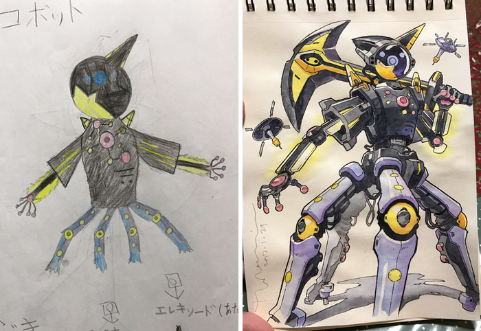 Dad Turns His Sons’ Doodles Into Anime Characters, And The Result Is Amazing Dad Turns His Sons’ Doodles Into Anime Characters, And The Result Is Amazing