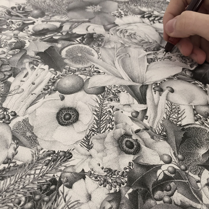 8 Million Dots And 400 Hours Later, I Present My Artwork “Winter” 8 Million Dots And 400 Hours Later, I Present My Artwork “Winter”