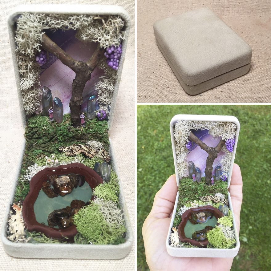 I Make Woodland Jewelry Box Dioramas