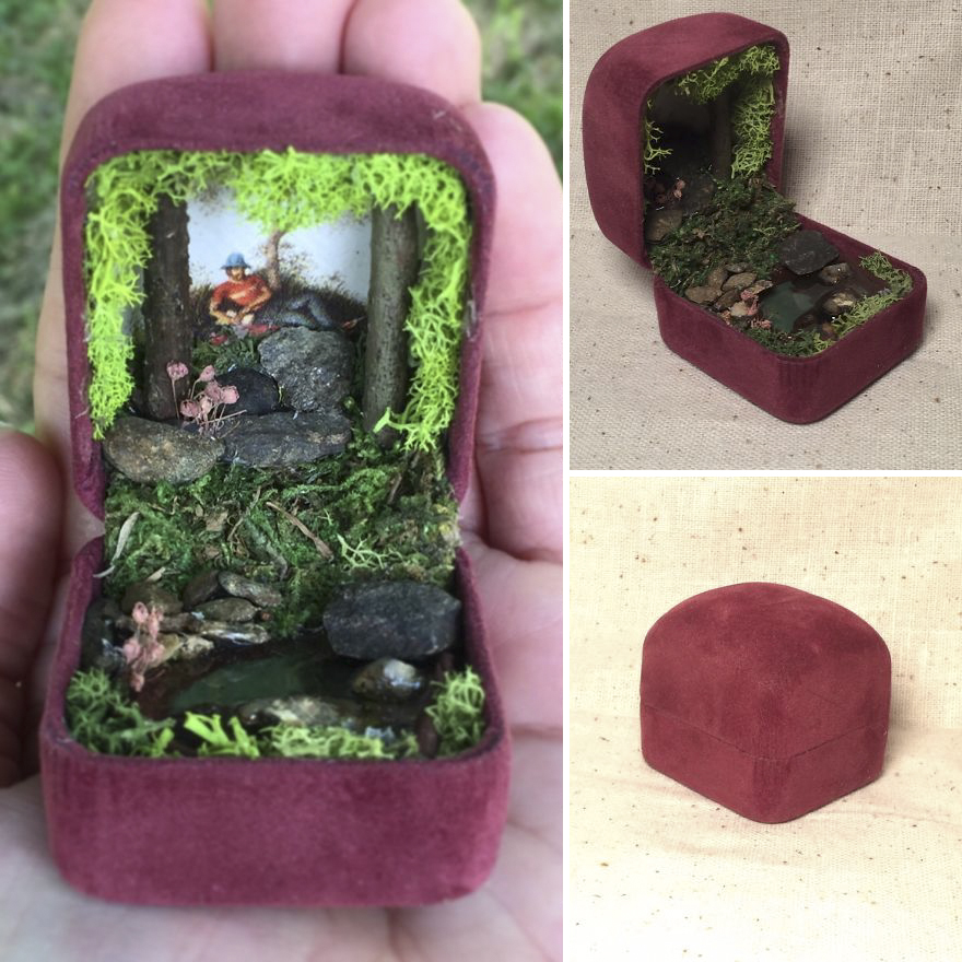 I Make Woodland Jewelry Box Dioramas