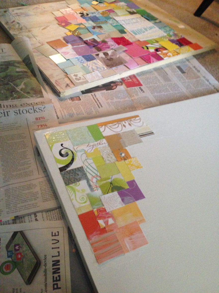 I Cut Up All Our Wedding Cards And Turned Them Into Art For Our Home I Cut Up All Our Wedding Cards And Turned Them Into Art For Our Home