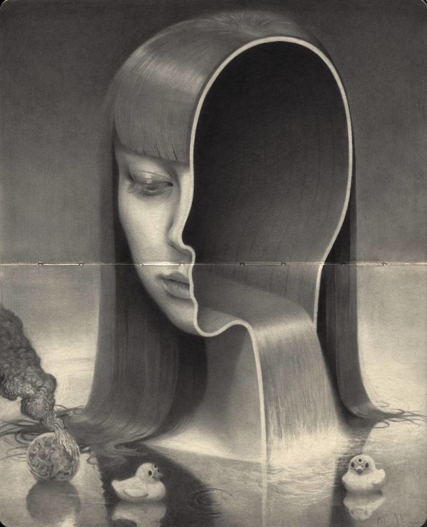 I Capture Dream-Like Images Using A Graphite Pencil