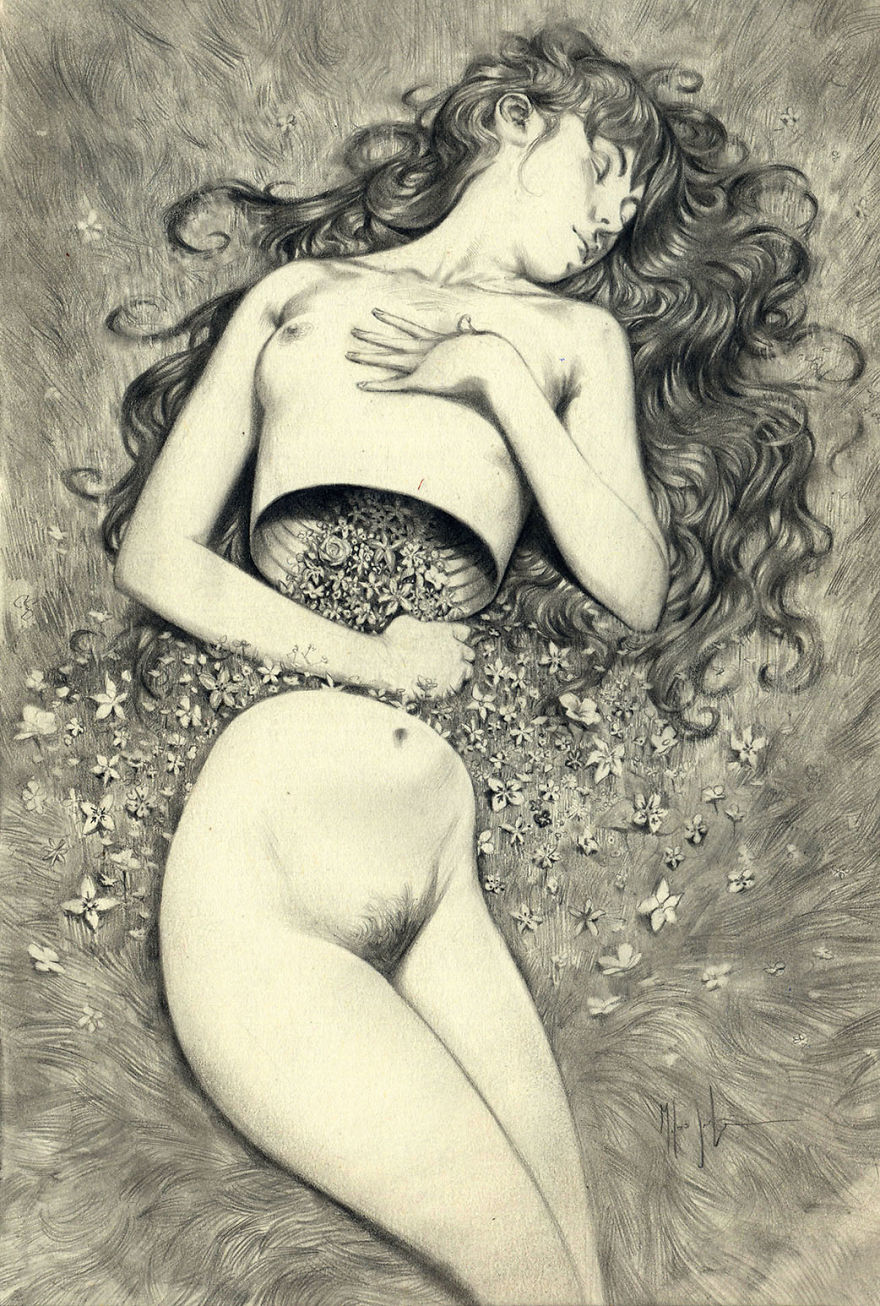 I Capture Dream-Like Images Using A Graphite Pencil