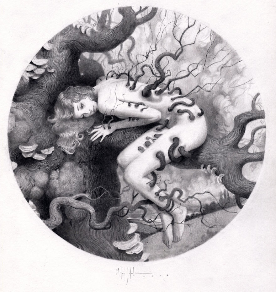 I Capture Dream-Like Images Using A Graphite Pencil