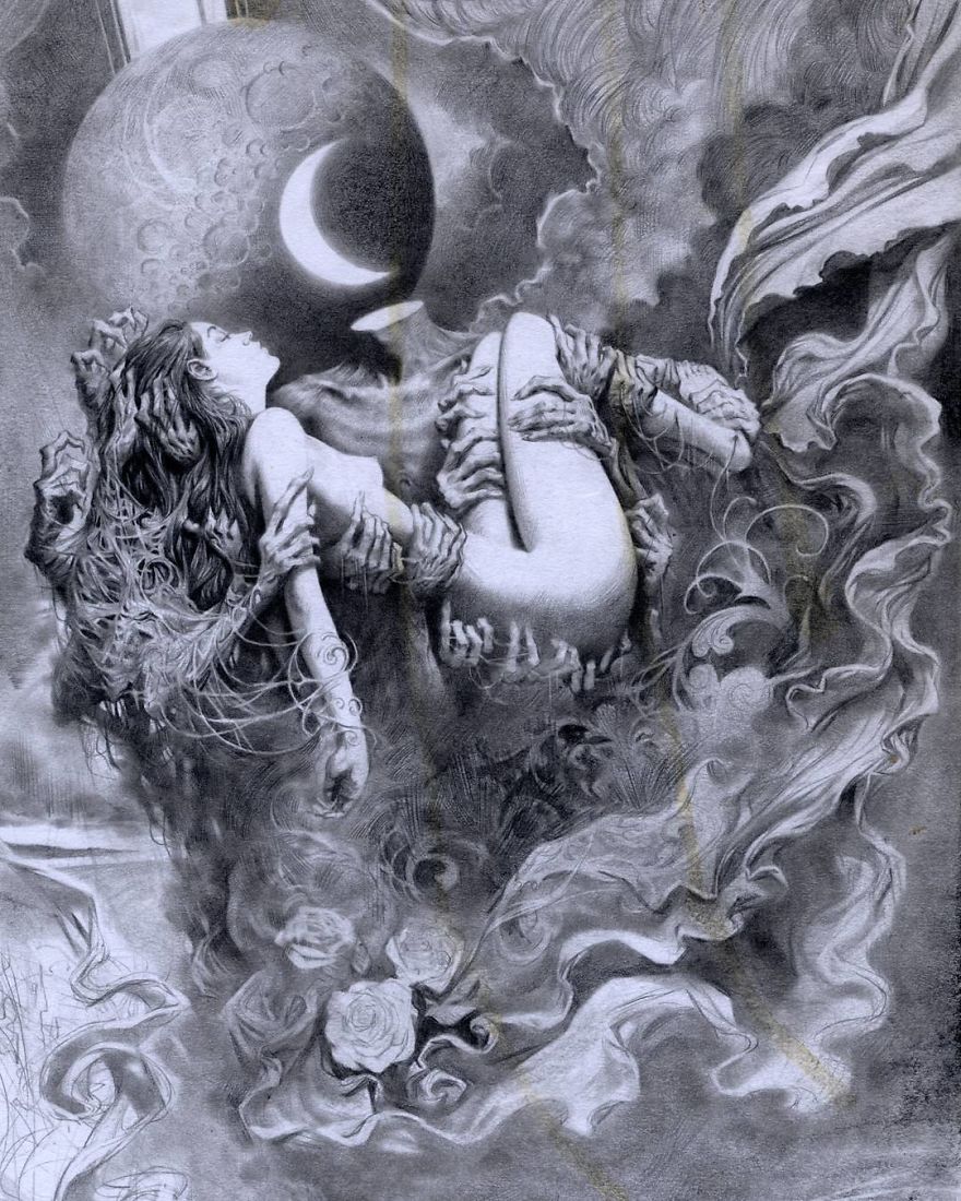 I Capture Dream-Like Images Using A Graphite Pencil