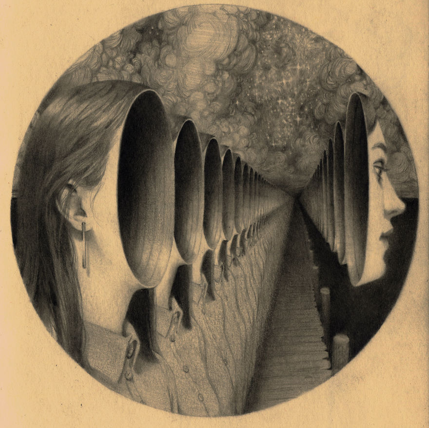 I Capture Dream-Like Images Using A Graphite Pencil