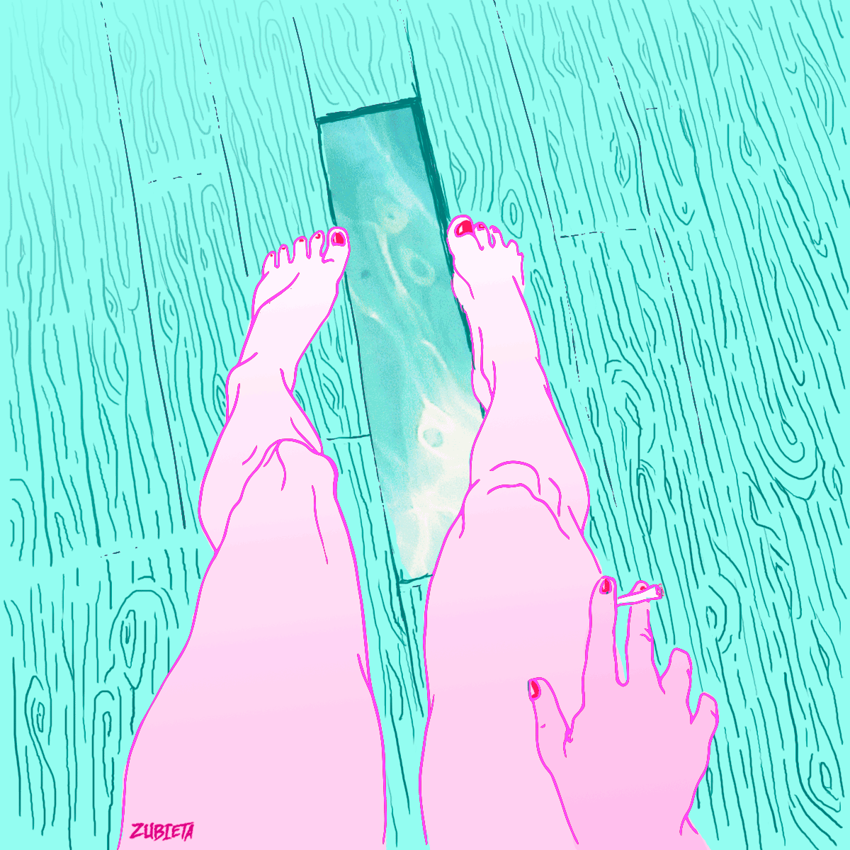 Artist Explores Beauty Through Sexy And Creepy Vibes Using Tropical And Retro Influences