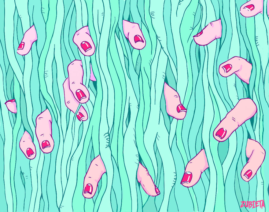 Artist Explores Beauty Through Sexy And Creepy Vibes Using Tropical And Retro Influences