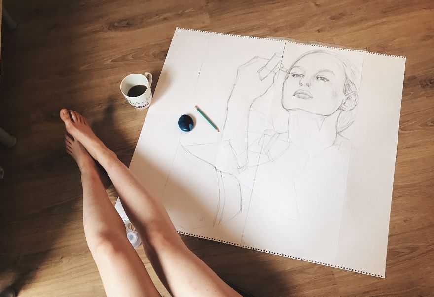 I Made Another Portrait Of My Friend With A Ball Pen And Coloured Pencils I Made Another Portrait Of My Friend With A Ball Pen And Coloured Pencils