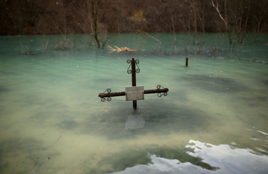 This Church Spire Is All That Remains Of A Village, Soon It Will Be Buried Completely