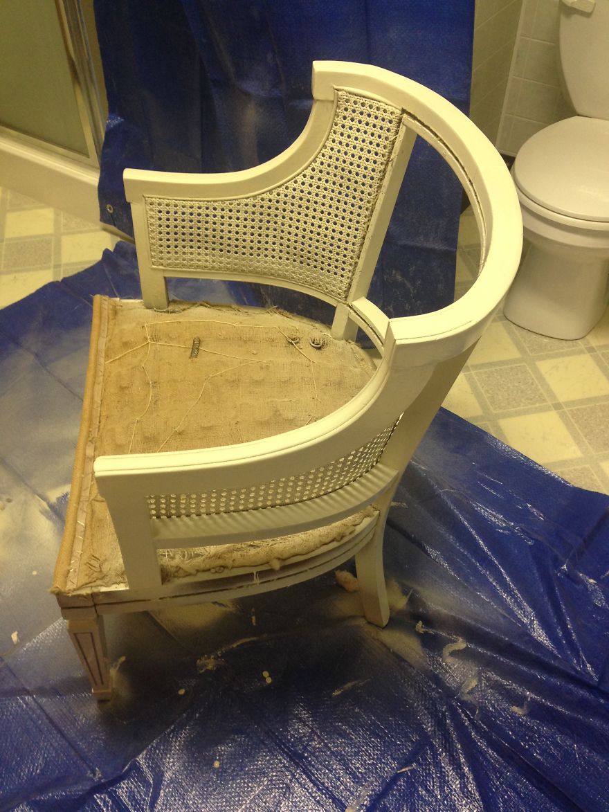 I Covered Cane Back Chair In My Japanese Kimono