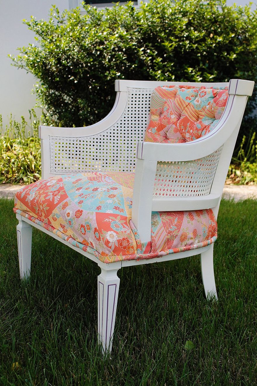 I Covered Cane Back Chair In My Japanese Kimono