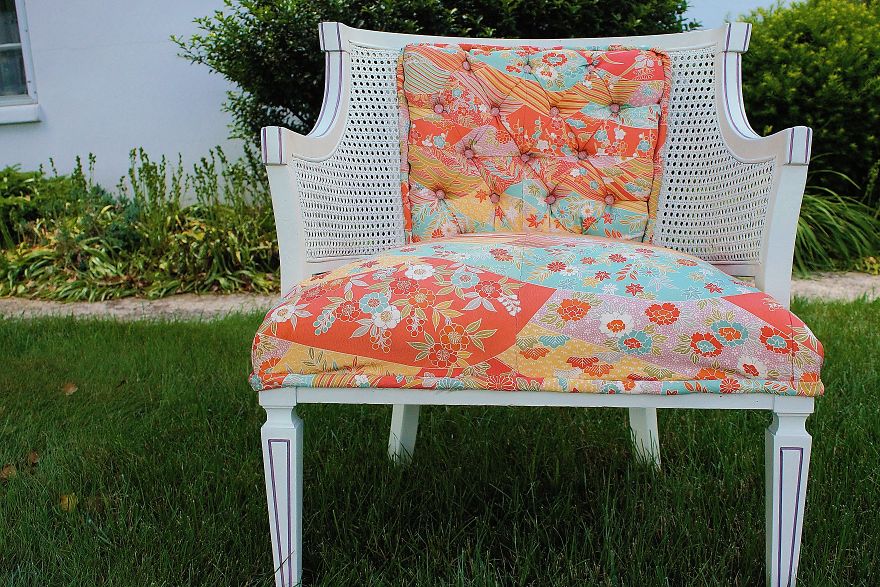 I Covered Cane Back Chair In My Japanese Kimono