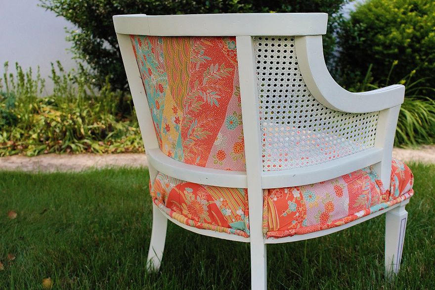 I Covered Cane Back Chair In My Japanese Kimono