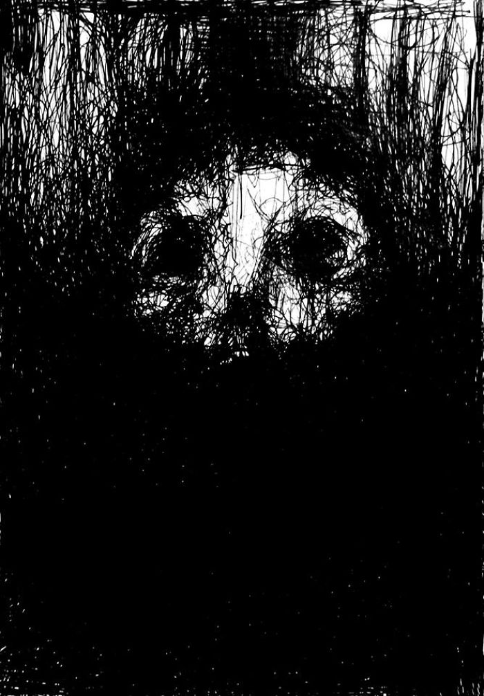 Artist Paints Nightmares With His Own Blood