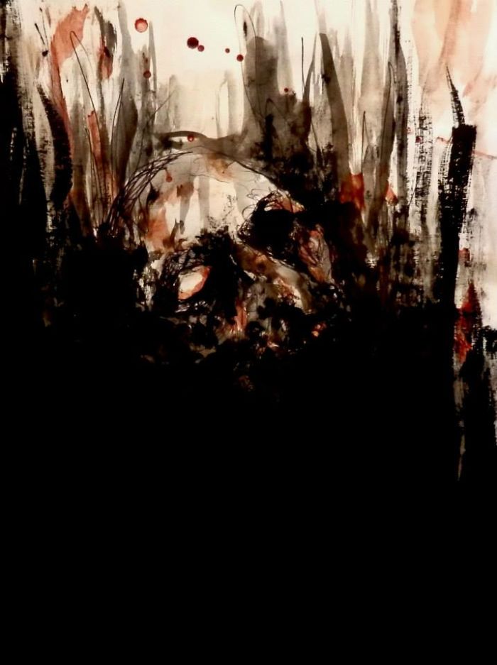 Artist Paints Nightmares With His Own Blood