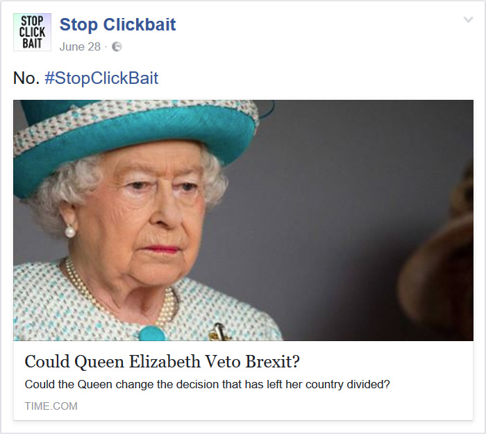 103 Times ‘Stop Clickbait’ Stopped Clickbait 103 Times ‘Stop Clickbait’ Stopped Clickbait