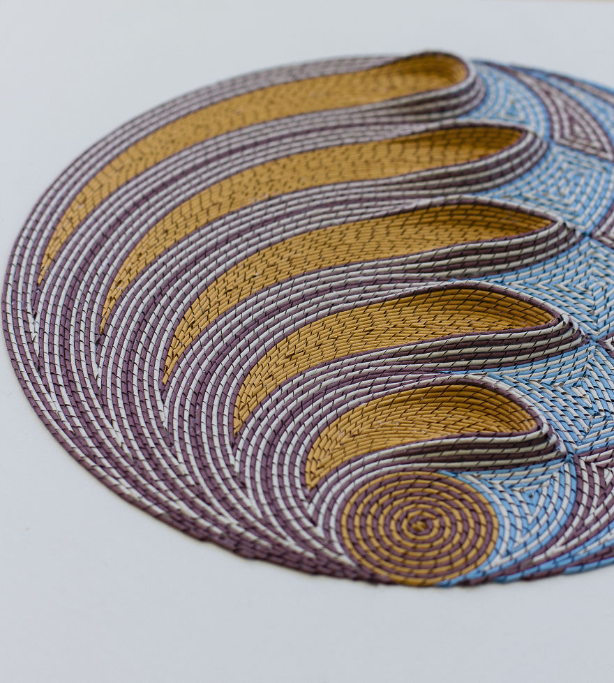 I Create 3D Paper Tapestries Made With Curled Paper Strips I Create 3D Paper Tapestries Made With Curled Paper Strips