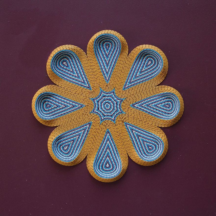 I Create 3D Paper Tapestries Made With Curled Paper Strips I Create 3D Paper Tapestries Made With Curled Paper Strips