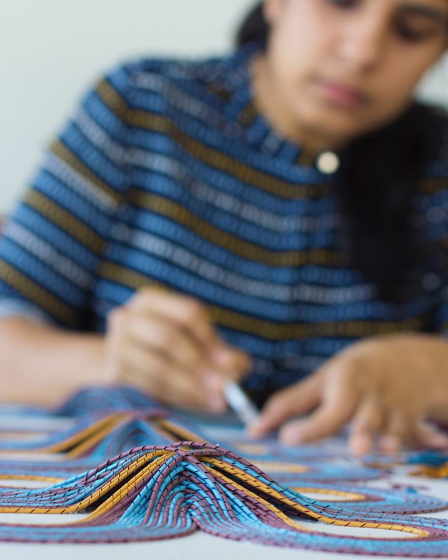 I Create 3D Paper Tapestries Made With Curled Paper Strips I Create 3D Paper Tapestries Made With Curled Paper Strips