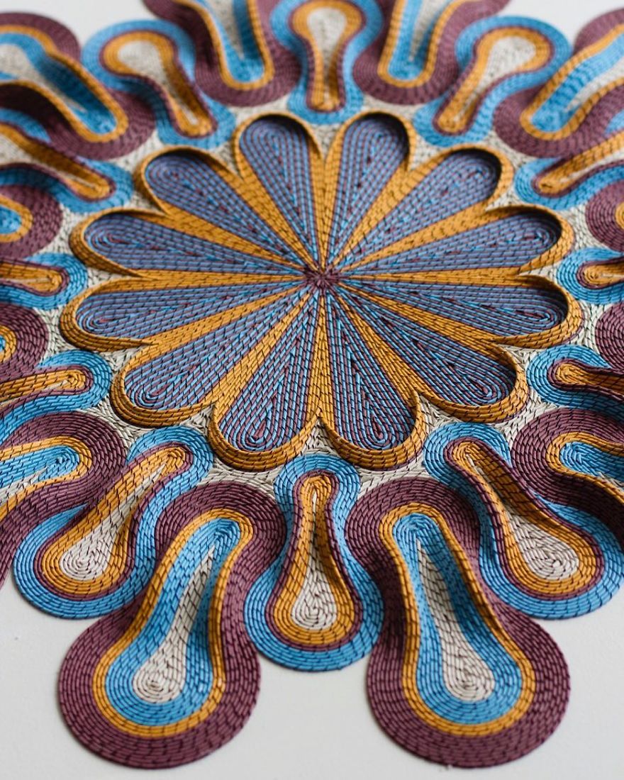 I Create 3D Paper Tapestries Made With Curled Paper Strips I Create 3D Paper Tapestries Made With Curled Paper Strips